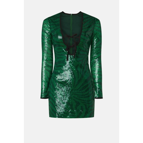 The Wolf Gang Dresses & Skirts - The Wof Gang Green Sequin Long Sleeve Dress